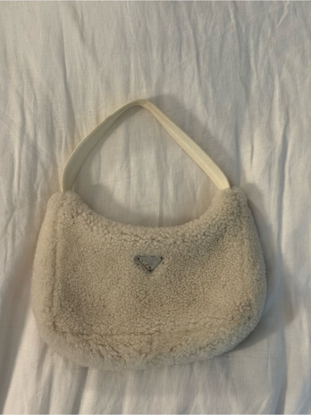 Prada White Shearling Mini Bag - Picture 3 of 7
